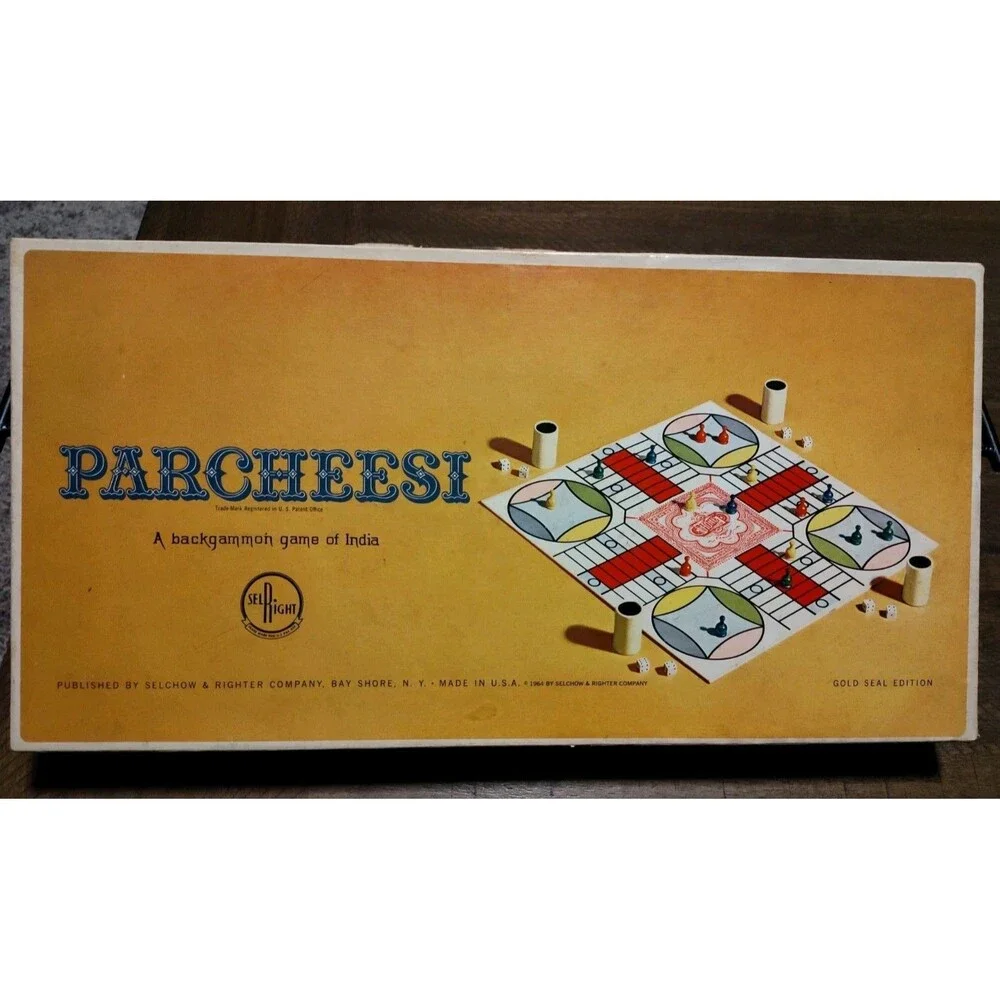 Vintage Parcheesi Board Game Gold Seal Edition - 1964 | wooden pieces